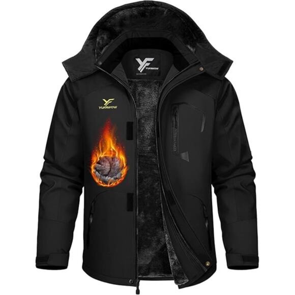 Men Winter Jacket Waterproof Windproof Insulated Ski Snowboard Work Coat Warm - Picture 7 of 7